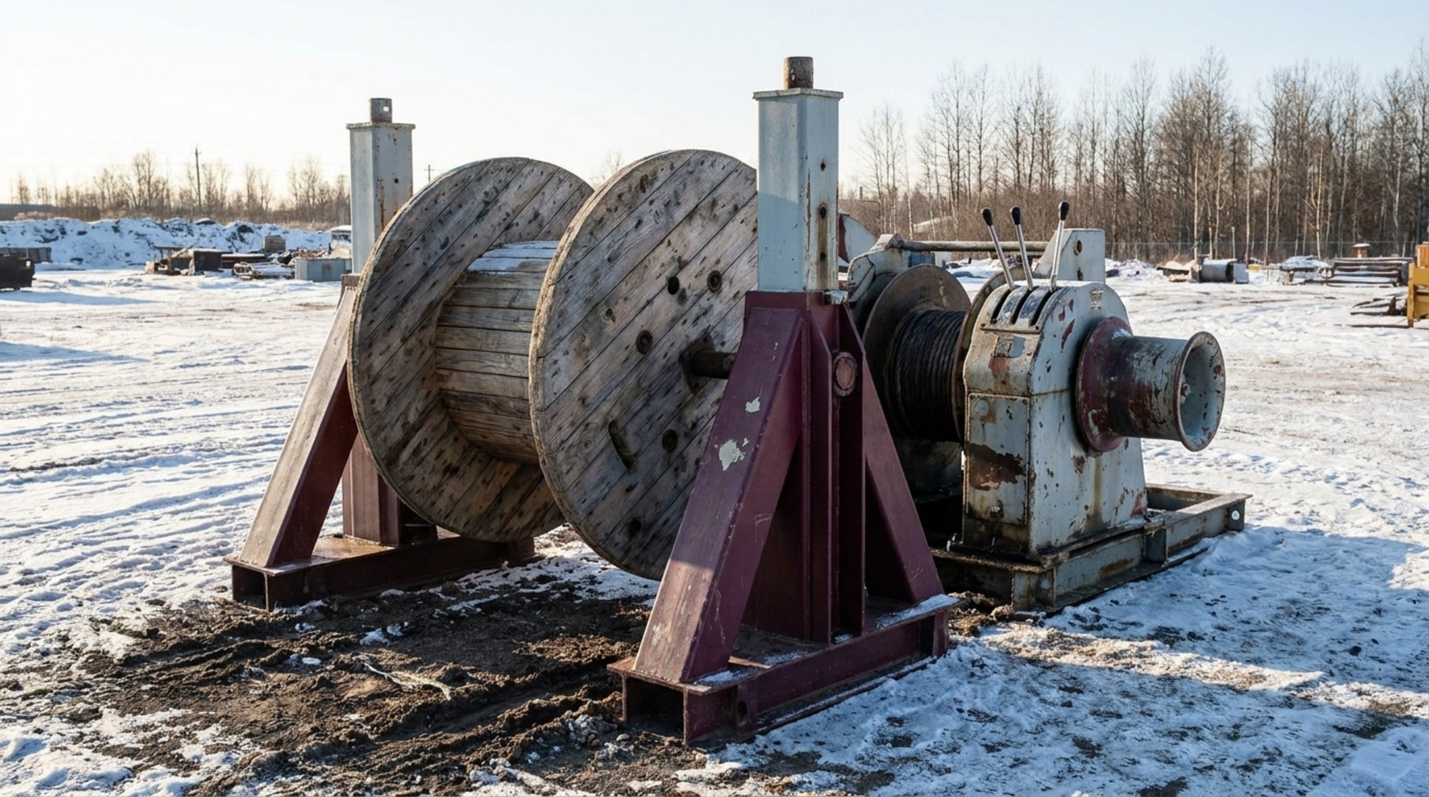 домкраты с барабаном за лебёдкой