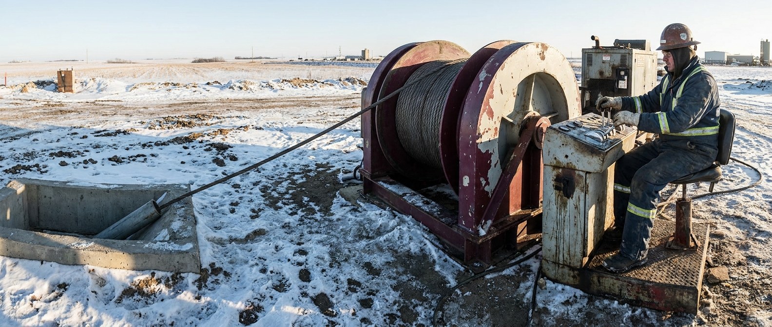 оператор у capstan pulling winch